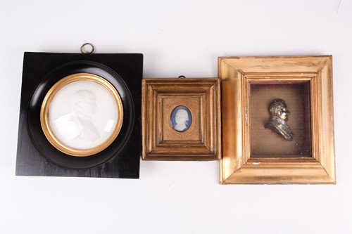 Lot 207 - A 19th century plaster high-relief bust of...