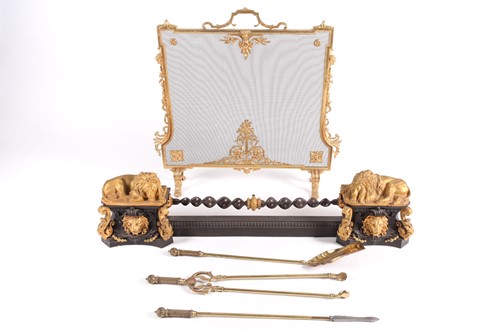 Lot 148 - A French 19th century cast iron and ormolu...