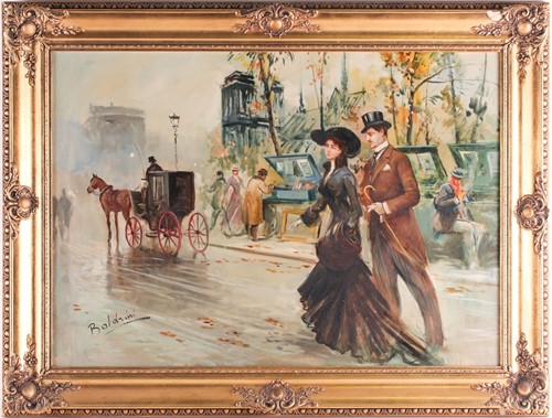 Lot 73 - 20th century school, figures in a Victorian...