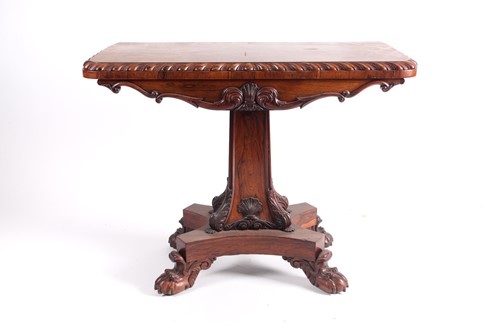Lot 137 - A Willliam IV rectangular figured rosewood...