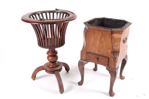 Lot 128 - A George I walnut pedestal wine cooler of...
