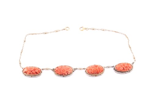 Lot 12A - A late 19th / early 20th century coral and...