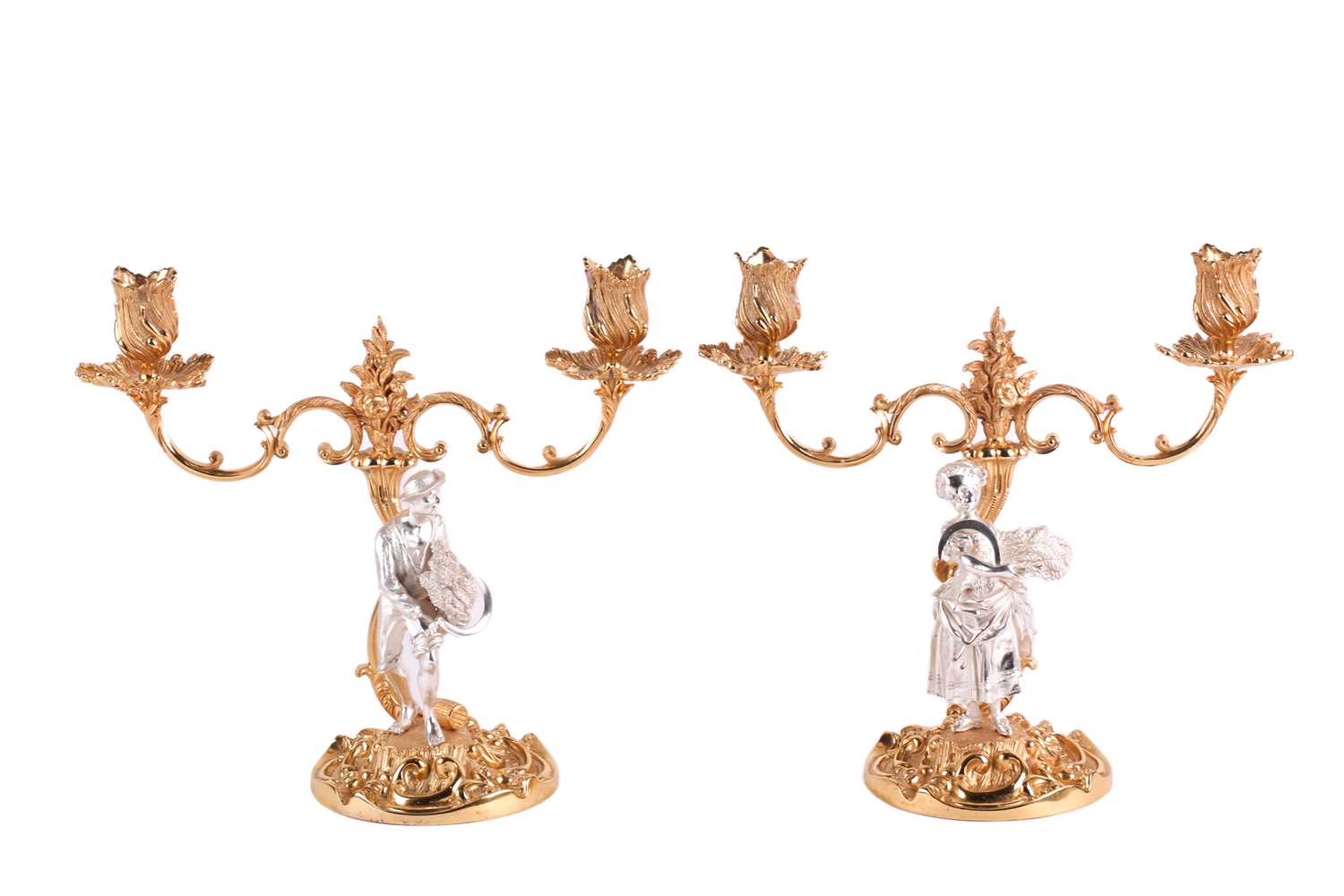 Lot 271 - A pair of 1960s heavy cast silver and silver...