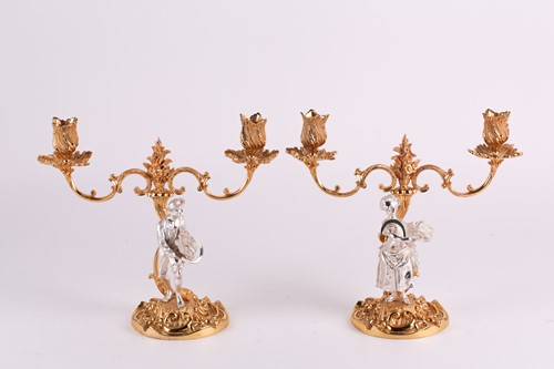 Lot 271 - A pair of 1960s heavy cast silver and silver...