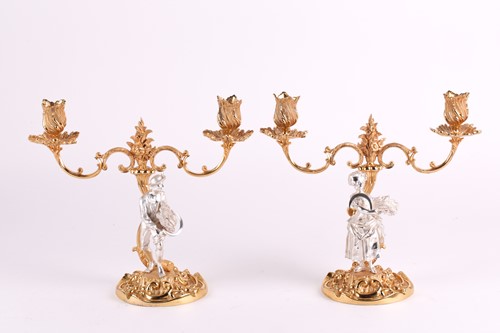 Lot 271 - A pair of 1960s heavy cast silver and silver...
