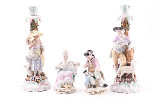 Lot 283 - A pair of 19th century Continental porcelain...