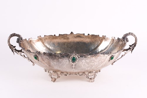 Lot 269 - A large oval Continental silver basket, (800...