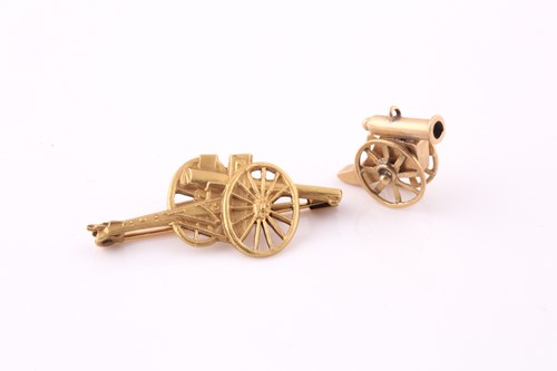 Lot 95 - A French artillery brooch; cast, with French...