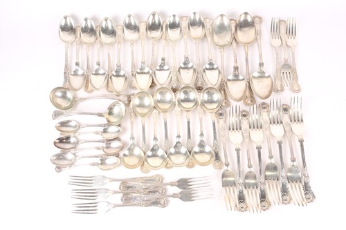 Lot 562 - A mostly 20th-century silver "Kings Pattern"...