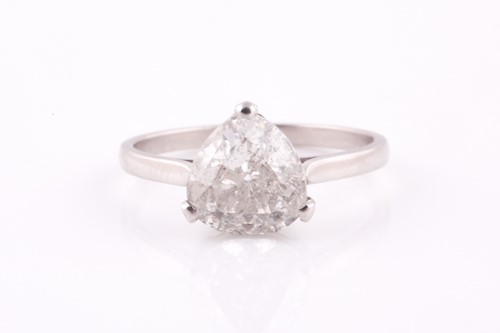 Lot 447 - A single stone diamond ring, set with a...