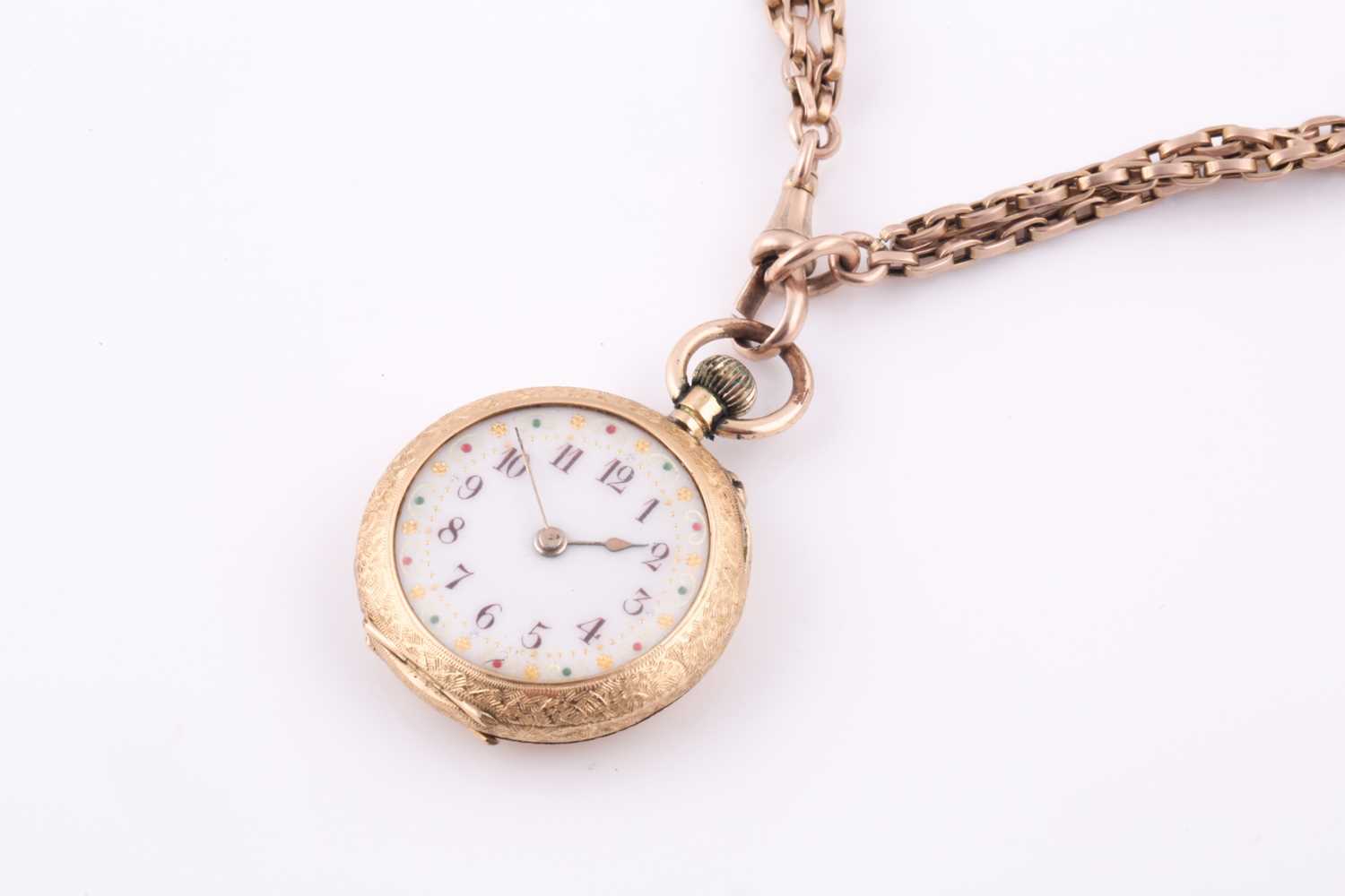 Lot 6 - A 9ct yellow gold triple strand chain necklace,...