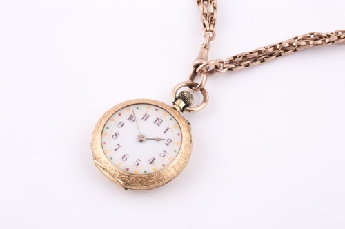 Lot 6 - A 9ct yellow gold triple strand chain necklace,...