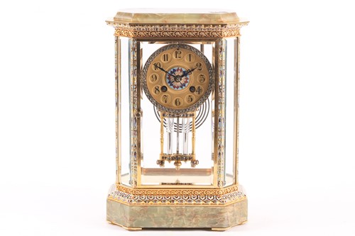 Lot 270 - A French early 20th century 8 day eight glass...