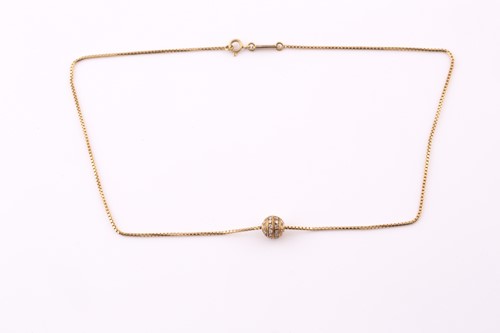 Lot 30 - A diamond pavé set spherical pendant necklace,...