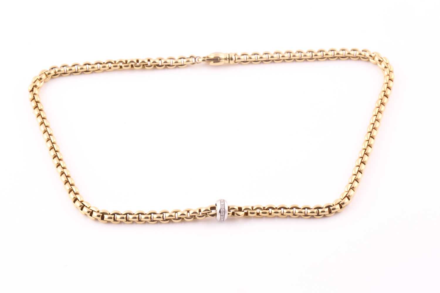 Lot 180 - Fope, Italy. An 18ct yellow gold fancy tubular...