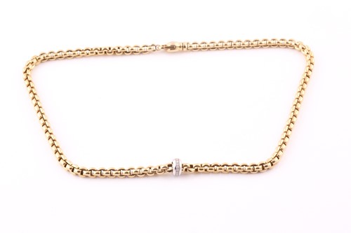 Lot 180 - Fope, Italy. An 18ct yellow gold fancy tubular...