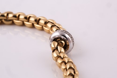 Lot 180 - Fope, Italy. An 18ct yellow gold fancy tubular...
