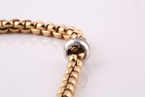 Lot 180 - Fope, Italy. An 18ct yellow gold fancy tubular...