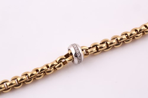 Lot 180 - Fope, Italy. An 18ct yellow gold fancy tubular...