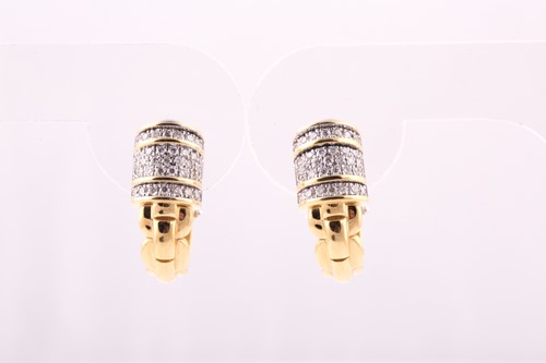 Lot 271 - Fope, Italy. A pair of yellow gold hoop...