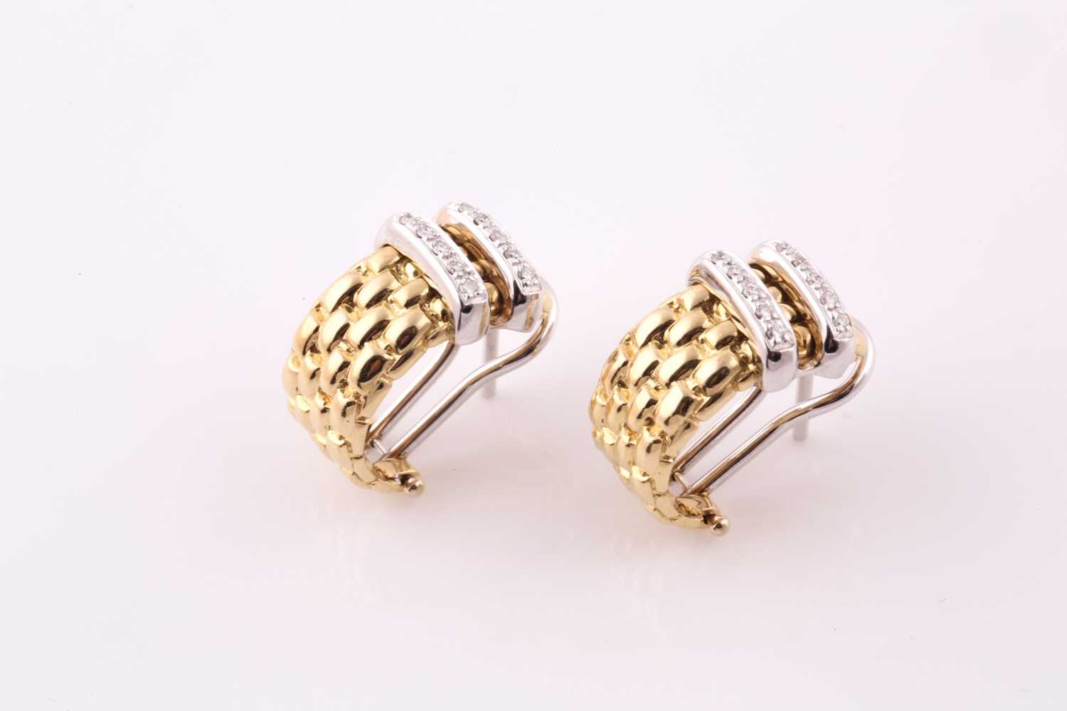 Lot 12 - Fope, Italy. A pair of 18ct yellow gold hoop...