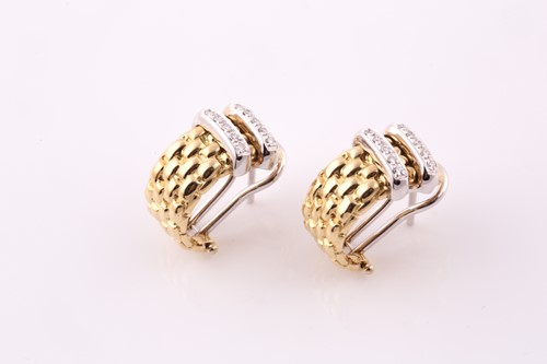 Lot 12 - Fope, Italy. A pair of 18ct yellow gold hoop...