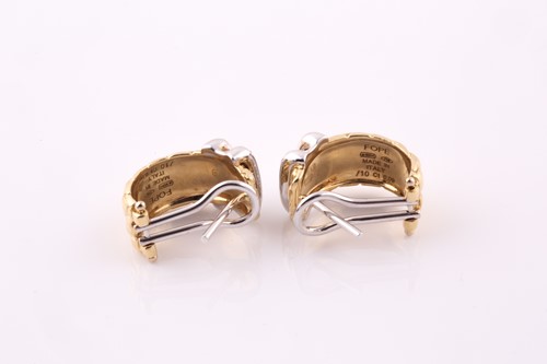 Lot 12 - Fope, Italy. A pair of 18ct yellow gold hoop...