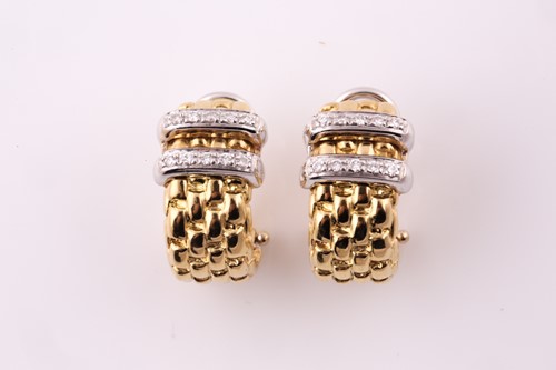 Lot 12 - Fope, Italy. A pair of 18ct yellow gold hoop...
