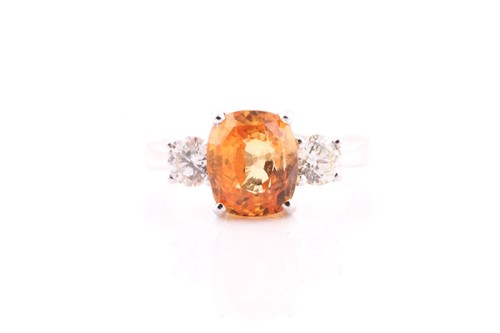 Lot 183 - An 18ct white gold, diamond, and yellow...