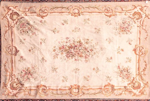Lot 201 - A 20th century ivory ground Aubusson style...