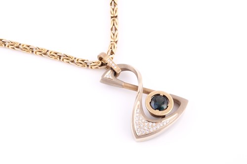 Lot 1 - Russian pendant necklace, the assymmetrical...