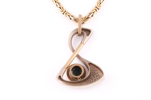Lot 1 - Russian pendant necklace, the assymmetrical...