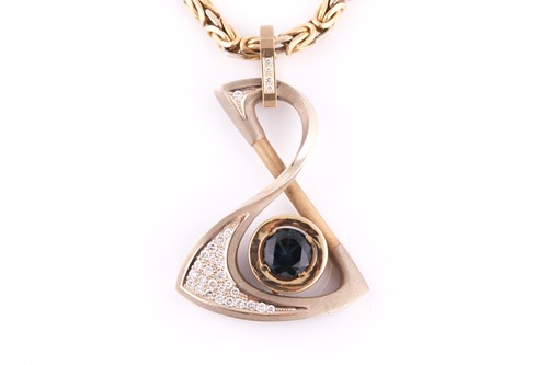 Lot 1 - Russian pendant necklace, the assymmetrical...