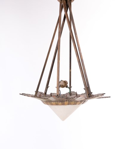 Lot 105 - An Art Deco style gilt brass hanging...