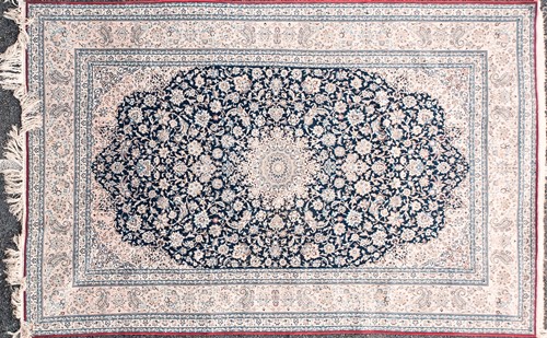 Lot 198 - A 20th-century Indigo blue ground Kashan...