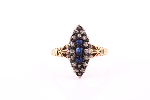 Lot 377 - A late Victorian sapphire and diamond...