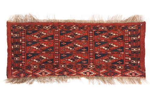 Lot 194 - A 19th century Small muted red ground bag...