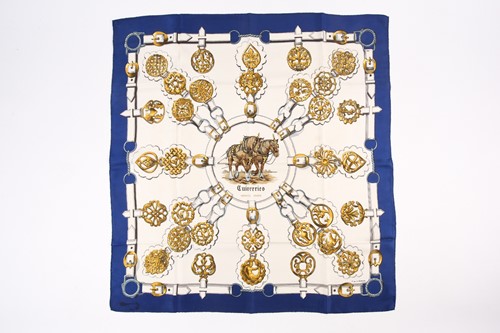 Lot 314 - Hermes. A vintage Hermes ‘La Timblalier’ Silk...