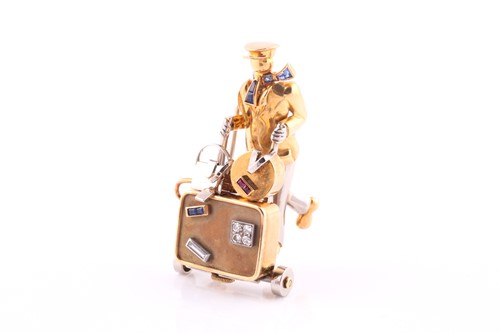 Lot 26 - A 1920s gem-set novelty brooch/watch of...