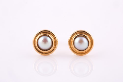 Lot 341 - A pair of pearl earrings by Gucci Each 5.6mm...