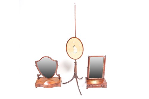 Lot 138 - A George II/III mahogany swing toilette mirror,...