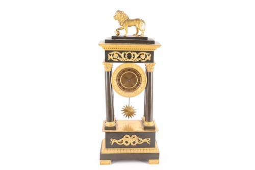 Lot 216 - A French Charles X portico clock, late 19th...