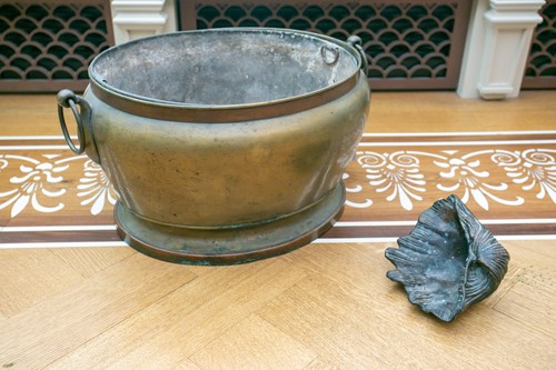 Lot 104 - A 19th century copper and brass oval two...