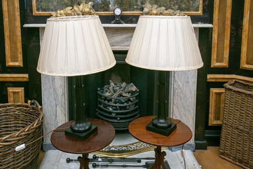 Lot 117 - A pair of oxidised metal (possibly bronze)...