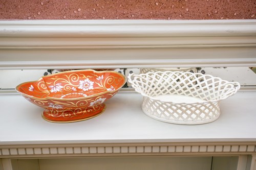 Lot 126 - A late 18th century creamware basket, probably...