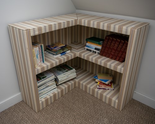 Lot 2 - A matching fabric covered 'L' shaped open...
