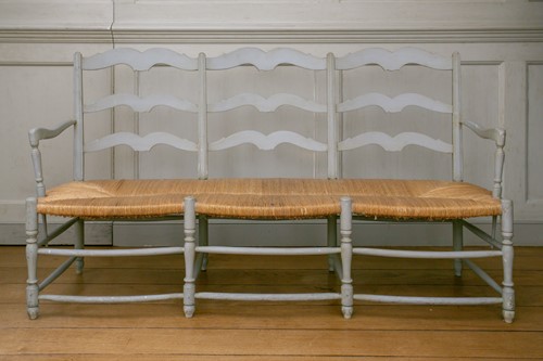 Lot 40 - A sage painted 19th century style triple...