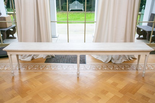 Lot 41 - A 20th century celadon green painted oak hall...