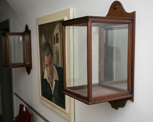 Lot 45 - A pair of late Victorian mahogany glazed storm...
