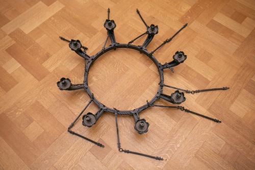 Lot 55 - A 19th century style cast iron eight sconce...